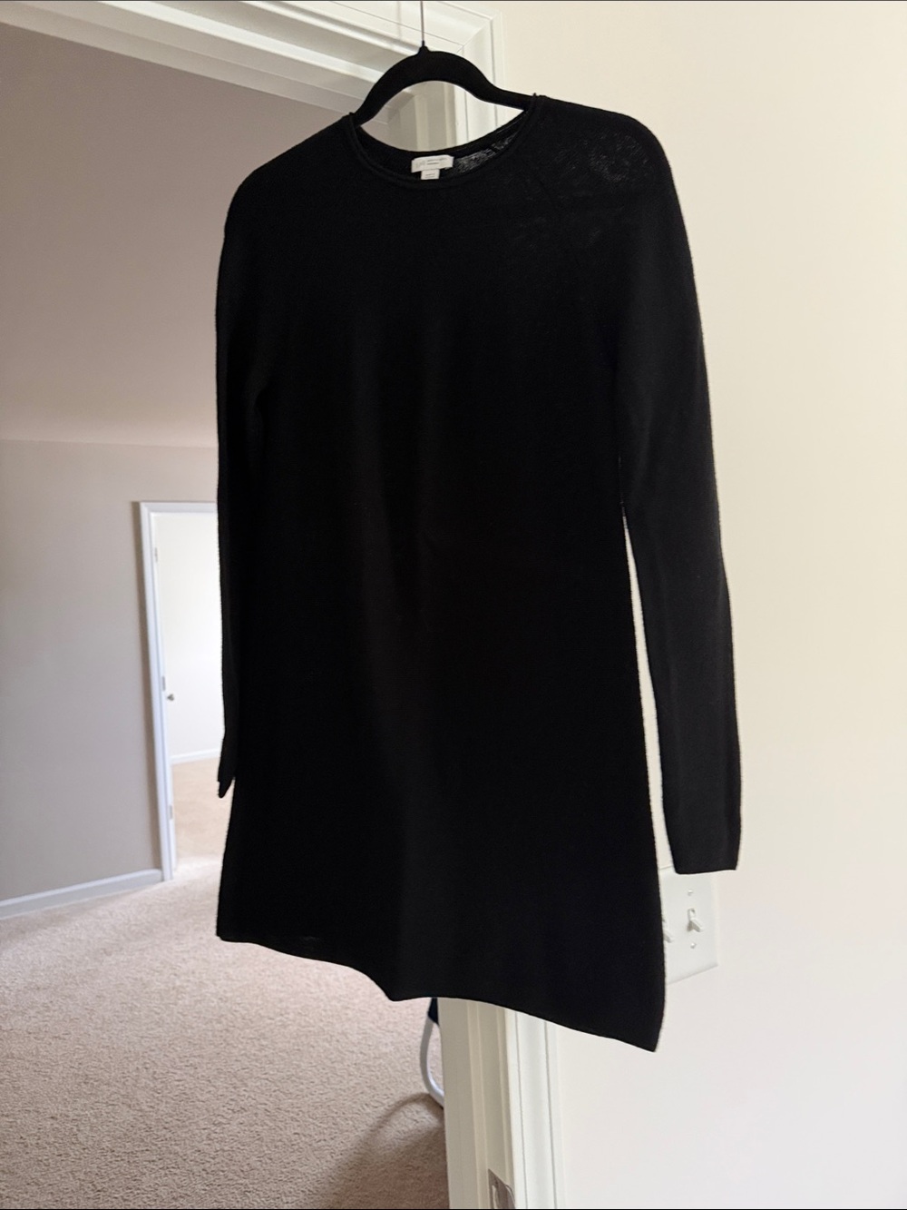 J. Jill Black Long-Sleeve Merino Wool Knit Tunic